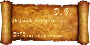 Dojcsák Valéria névjegykártya