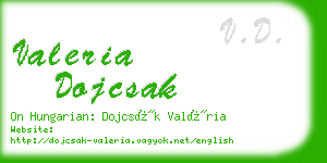 valeria dojcsak business card